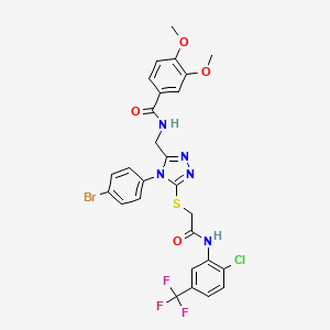 N-[[4-(4-bromophenyl)-5-[2-[2-chloro-5-(trifluoromethyl)anilino]-2-oxoethyl]sulfanyl-1,2,4-triazol-3-yl]methyl]-3,4-dimethoxybenzamide