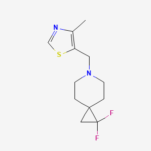 molecular formula C12H16F2N2S B2659580 5-((1,1-Difluoro-6-azaspiro[2.5]octan-6-yl)methyl)-4-methylthiazole CAS No. 2176126-00-2