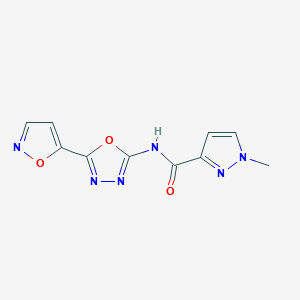 N-(5-(isoxazol-5-yl)-1,3,4-oxadiazol-2-yl)-1-methyl-1H-pyrazole-3-carboxamide