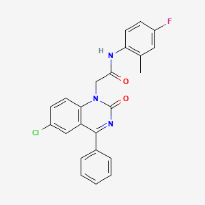 molecular formula C23H17ClFN3O2 B2659583 2-(6-chloro-2-oxo-4-phenylquinazolin-1(2H)-yl)-N-(4-fluoro-2-methylphenyl)acetamide CAS No. 932321-26-1