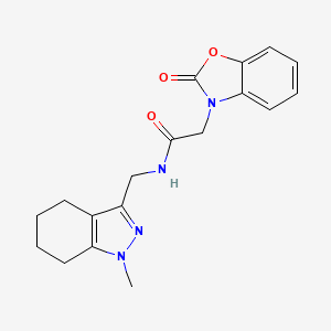 molecular formula C18H20N4O3 B2659584 N-((1-methyl-4,5,6,7-tetrahydro-1H-indazol-3-yl)methyl)-2-(2-oxobenzo[d]oxazol-3(2H)-yl)acetamide CAS No. 1448126-13-3