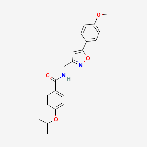 molecular formula C21H22N2O4 B2659594 4-isopropoxy-N-((5-(4-methoxyphenyl)isoxazol-3-yl)methyl)benzamide CAS No. 953014-61-4