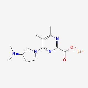 molecular formula C13H19LiN4O2 B2659596 Lithium;4-[(3R)-3-(dimethylamino)pyrrolidin-1-yl]-5,6-dimethylpyrimidine-2-carboxylate CAS No. 2375248-21-6