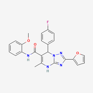 molecular formula C24H20FN5O3 B2659597 7-(4-fluorophenyl)-2-(furan-2-yl)-N-(2-methoxyphenyl)-5-methyl-4H,7H-[1,2,4]triazolo[1,5-a]pyrimidine-6-carboxamide CAS No. 540504-79-8