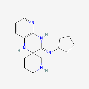 molecular formula C16H23N5 B2659600 N-cyclopentyl-1'H-spiro[piperidine-3,2'-pyrido[2,3-b]pyrazin]-3'-amine CAS No. 1706431-58-4