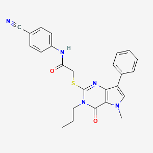 N-(4-cyanophenyl)-2-((5-methyl-4-oxo-7-phenyl-3-propyl-4,5-dihydro-3H-pyrrolo[3,2-d]pyrimidin-2-yl)thio)acetamide
