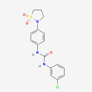 molecular formula C16H16ClN3O3S B2659613 1-(3-Chlorophenyl)-3-(4-(1,1-dioxidoisothiazolidin-2-yl)phenyl)urea CAS No. 1203144-96-0