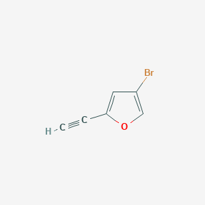 molecular formula C6H3BrO B2659614 呋喃，4-溴-2-乙炔基- CAS No. 1404051-34-8