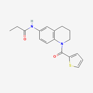 molecular formula C17H18N2O2S B2659616 N-[1-(thiophene-2-carbonyl)-3,4-dihydro-2H-quinolin-6-yl]propanamide CAS No. 899983-26-7