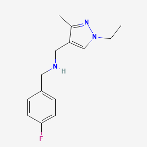 molecular formula C14H18FN3 B2659624 1-(1-ethyl-3-methyl-1H-pyrazol-4-yl)-N-(4-fluorobenzyl)methanamine CAS No. 1006352-79-9