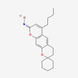 molecular formula C21H27NO3 B2659632 6'-丁基-3',4'-二氢-8'H-螺[环己烷-1,2'-吡喃[3,2-g]咔啉]-8'-酮肟 CAS No. 1014409-66-5