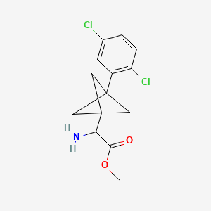 molecular formula C14H15Cl2NO2 B2659633 Methyl 2-amino-2-[3-(2,5-dichlorophenyl)-1-bicyclo[1.1.1]pentanyl]acetate CAS No. 2287265-44-3