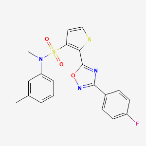 molecular formula C20H16FN3O3S2 B2659636 2-[3-(4-fluorophenyl)-1,2,4-oxadiazol-5-yl]-N-methyl-N-(3-methylphenyl)thiophene-3-sulfonamide CAS No. 1251610-38-4