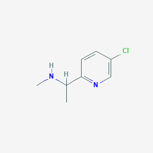 molecular formula C8H11ClN2 B2659643 1-(5-Chloropyridin-2-yl)-N-methylethanamine CAS No. 1521697-99-3