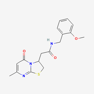 molecular formula C17H19N3O3S B2659644 N-(2-methoxybenzyl)-2-(7-methyl-5-oxo-3,5-dihydro-2H-thiazolo[3,2-a]pyrimidin-3-yl)acetamide CAS No. 946264-06-8