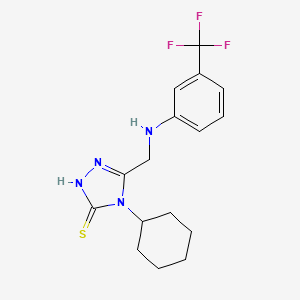 4-cyclohexyl-5-({[3-(trifluoromethyl)phenyl]amino}methyl)-4H-1,2,4-triazole-3-thiol
