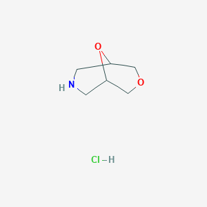 molecular formula C6H12ClNO2 B2659651 3,9-Dioxa-7-azabicyclo[3.3.1]nonane hydrochloride CAS No. 1803587-96-3