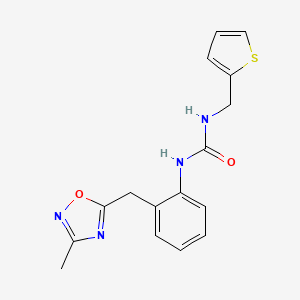 molecular formula C16H16N4O2S B2659656 1-(2-((3-Methyl-1,2,4-oxadiazol-5-yl)methyl)phenyl)-3-(thiophen-2-ylmethyl)urea CAS No. 1448029-80-8