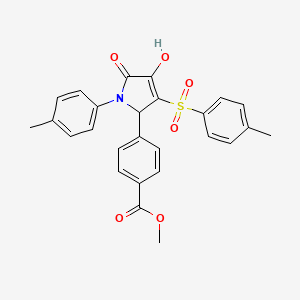 molecular formula C26H23NO6S B2659664 甲基-4-(4-羟基-5-氧代-1-(对甲苯基)-3-对甲苯磺酰-2,5-二氢-1H-吡咯-2-基)苯甲酸酯 CAS No. 1021227-78-0
