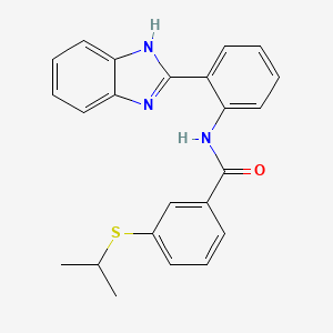 molecular formula C23H21N3OS B2659679 N-(2-(1H-benzo[d]imidazol-2-yl)phenyl)-3-(isopropylthio)benzamide CAS No. 919761-16-3