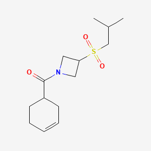 molecular formula C14H23NO3S B2659686 Cyclohex-3-en-1-yl(3-(isobutylsulfonyl)azetidin-1-yl)methanone CAS No. 1798035-03-6