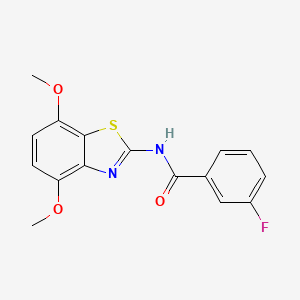 molecular formula C16H13FN2O3S B2659694 N-(4,7-dimethoxy-1,3-benzothiazol-2-yl)-3-fluorobenzamide CAS No. 912760-80-6