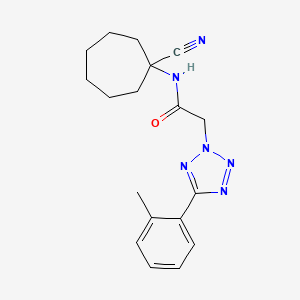 molecular formula C18H22N6O B2659695 N-(1-cyanocycloheptyl)-2-[5-(2-methylphenyl)-2H-1,2,3,4-tetrazol-2-yl]acetamide CAS No. 1208763-41-0