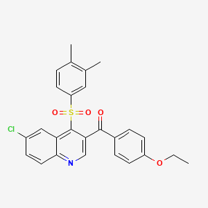 6-CHLORO-4-(3,4-DIMETHYLBENZENESULFONYL)-3-(4-ETHOXYBENZOYL)QUINOLINE