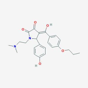 molecular formula C24H28N2O5 B265971 1-[2-(dimethylamino)ethyl]-3-hydroxy-5-(4-hydroxyphenyl)-4-(4-propoxybenzoyl)-1,5-dihydro-2H-pyrrol-2-one 