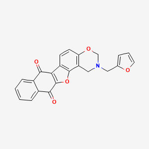 molecular formula C23H15NO5 B2659713 2-(furan-2-ylmethyl)-2,3-dihydro-1H-naphtho[2',3':2,3]benzofuro[7,6-e][1,3]oxazine-7,12-dione CAS No. 438487-28-6