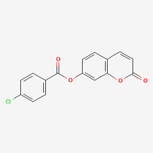 molecular formula C16H9ClO4 B2659717 2-oxo-2H-chromen-7-yl 4-chlorobenzoate CAS No. 131425-60-0