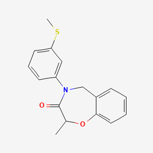 molecular formula C17H17NO2S B2659730 2-methyl-4-[3-(methylthio)phenyl]-4,5-dihydro-1,4-benzoxazepin-3(2H)-one CAS No. 1396707-96-2