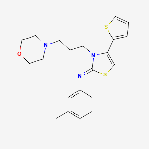 molecular formula C22H27N3OS2 B2659734 (Z)-3,4-dimethyl-N-(3-(3-morpholinopropyl)-4-(thiophen-2-yl)thiazol-2(3H)-ylidene)aniline CAS No. 905784-34-1