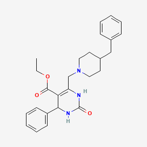 molecular formula C26H31N3O3 B2659741 乙酸乙酯 6-[(4-苄基哌啶-1-基)甲基]-2-氧代-4-苯基-1,2,3,4-四氢嘧啶-5-羧酸酯 CAS No. 904443-01-2