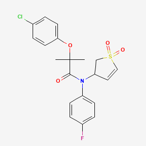 molecular formula C20H19ClFNO4S B2659742 2-(4-chlorophenoxy)-N-(1,1-dioxido-2,3-dihydrothiophen-3-yl)-N-(4-fluorophenyl)-2-methylpropanamide CAS No. 863022-47-3