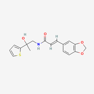 molecular formula C17H17NO4S B2659745 (E)-3-(benzo[d][1,3]dioxol-5-yl)-N-(2-hydroxy-2-(thiophen-2-yl)propyl)acrylamide CAS No. 1351664-38-4