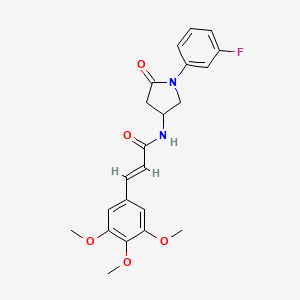 molecular formula C22H23FN2O5 B2659751 (2E)-N-[1-(3-fluorophenyl)-5-oxopyrrolidin-3-yl]-3-(3,4,5-trimethoxyphenyl)acrylamide CAS No. 887463-35-6