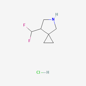 molecular formula C7H12ClF2N B2659753 7-(Difluoromethyl)-5-azaspiro[2.4]heptane hydrochloride CAS No. 2137834-11-6