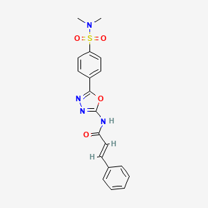 molecular formula C19H18N4O4S B2659761 N-(5-(4-(N,N-dimethylsulfamoyl)phenyl)-1,3,4-oxadiazol-2-yl)cinnamamide CAS No. 1173553-93-9