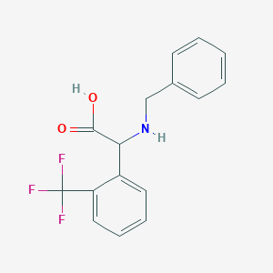molecular formula C16H14F3NO2 B2659762 (Benzylamino)[2-(trifluoromethyl)phenyl]acetic acid CAS No. 1869464-78-7