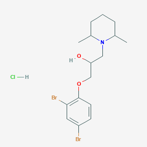 molecular formula C16H24Br2ClNO2 B2659766 1-(2,4-Dibromophenoxy)-3-(2,6-dimethylpiperidin-1-yl)propan-2-ol hydrochloride CAS No. 1217836-71-9