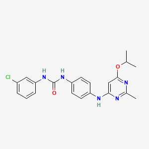 molecular formula C21H22ClN5O2 B2659772 1-(3-Chlorophenyl)-3-(4-((6-isopropoxy-2-methylpyrimidin-4-yl)amino)phenyl)urea CAS No. 946201-49-6