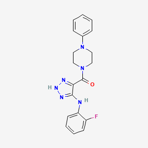 (5-((2-fluorophenyl)amino)-1H-1,2,3-triazol-4-yl)(4-phenylpiperazin-1-yl)methanone