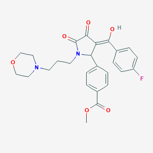 molecular formula C26H27FN2O6 B265978 methyl 4-{3-(4-fluorobenzoyl)-4-hydroxy-1-[3-(4-morpholinyl)propyl]-5-oxo-2,5-dihydro-1H-pyrrol-2-yl}benzoate 