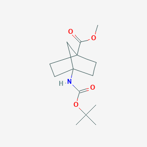 molecular formula C14H23NO4 B2659780 甲基4-{[(叔丁氧基)羰基]氨基}双环[2.2.1]庚烷-1-羧酸甲酯 CAS No. 1201186-85-7