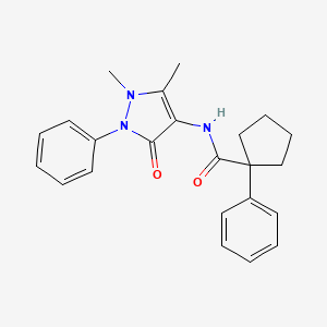 molecular formula C23H25N3O2 B2659781 N-(1,5-二甲基-3-氧代-2-苯基-2,3-二氢-1H-吡唑-4-基)-1-苯基环戊烷甲酰胺 CAS No. 663929-25-7
