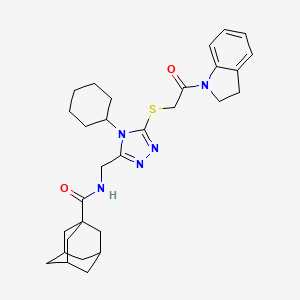 N-[[4-cyclohexyl-5-[2-(2,3-dihydroindol-1-yl)-2-oxoethyl]sulfanyl-1,2,4-triazol-3-yl]methyl]adamantane-1-carboxamide