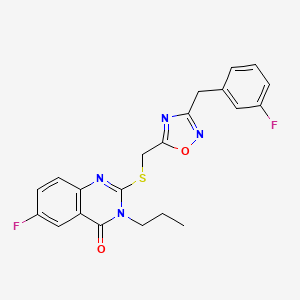 6-Fluoro-2-[({3-[(3-fluorophenyl)methyl]-1,2,4-oxadiazol-5-yl}methyl)sulfanyl]-3-propyl-3,4-dihydroquinazolin-4-one