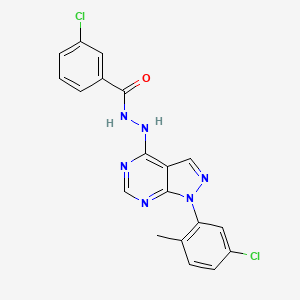 3-chloro-N'-[1-(5-chloro-2-methylphenyl)-1H-pyrazolo[3,4-d]pyrimidin-4-yl]benzohydrazide