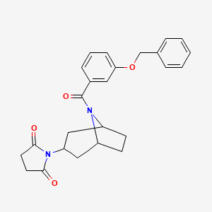 1-((1R,5S)-8-(3-(benzyloxy)benzoyl)-8-azabicyclo[3.2.1]octan-3-yl)pyrrolidine-2,5-dione
